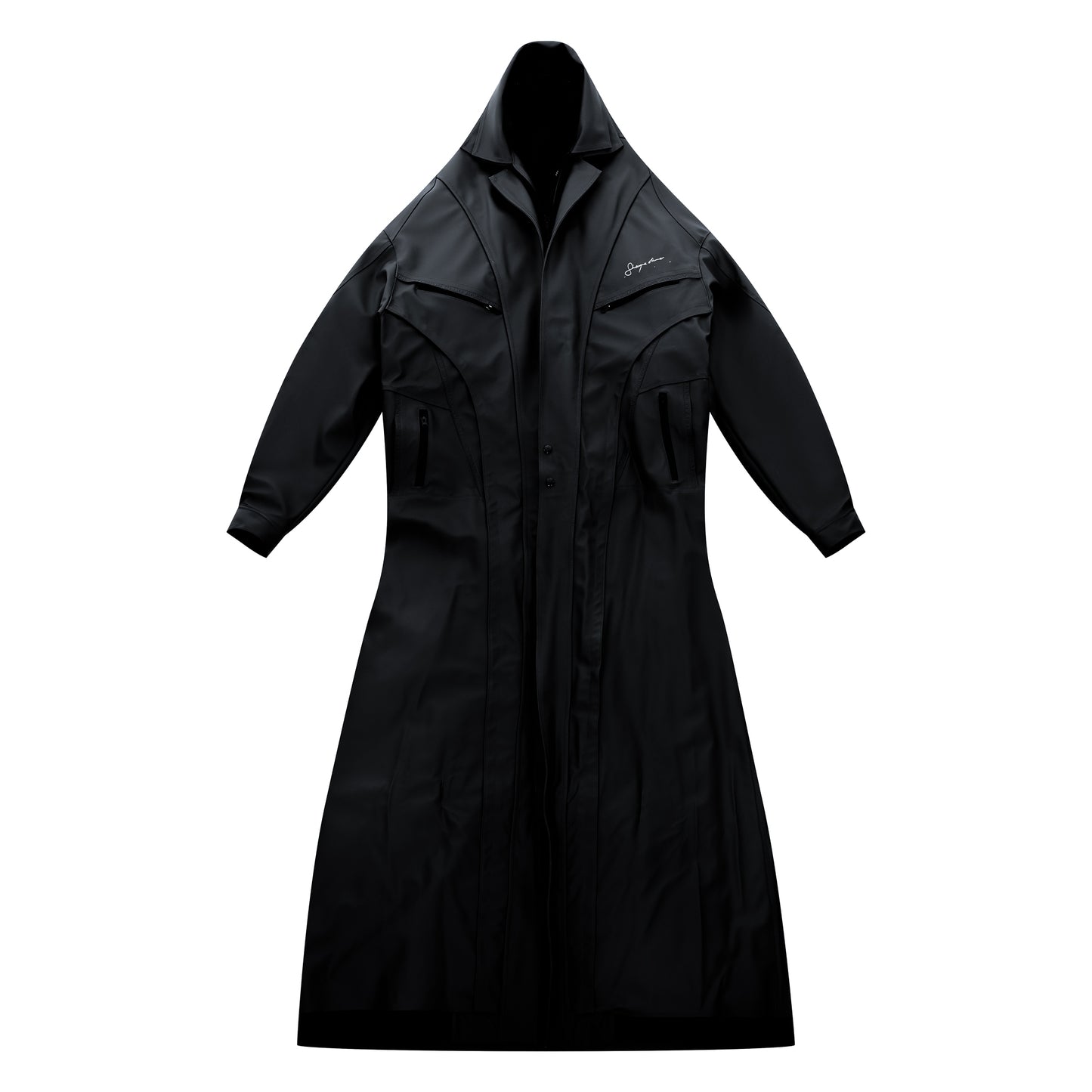 STEALTH FLOOR-LENGTH MOTO JACKET